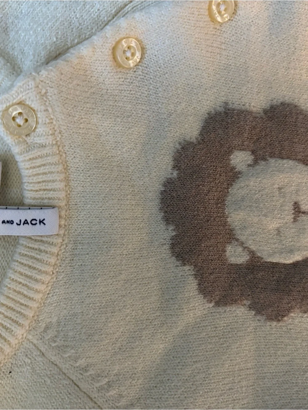Never worn Soft Yellow Knit Lion Unisex One-Piece for Kids